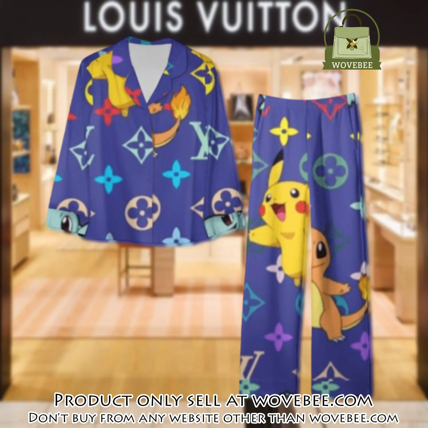 Trending luxury lv satin pajama set pjs1095 wvb1347814